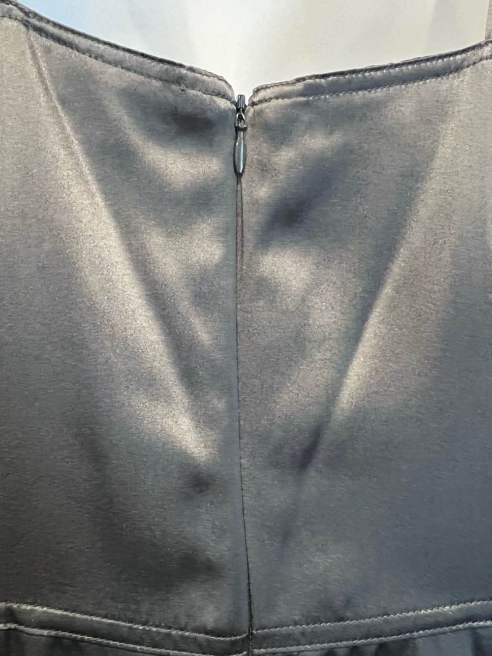 Jacob Grey/Pewter 100% Silk Vintage‎ Fit & Flare Dress Size 10 - Picture 11 of 13